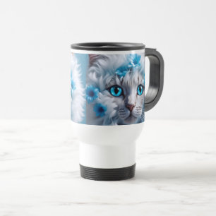 Une grande tasse Voyage &manipuler chat coloré ave