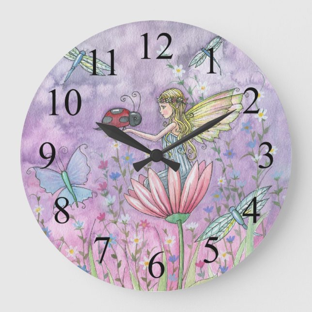Une horloge de fée et de coccinelle conviviale (Recto)