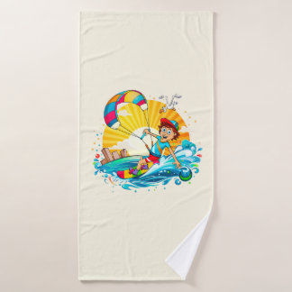 Une illustration de surfing de couleur douce.