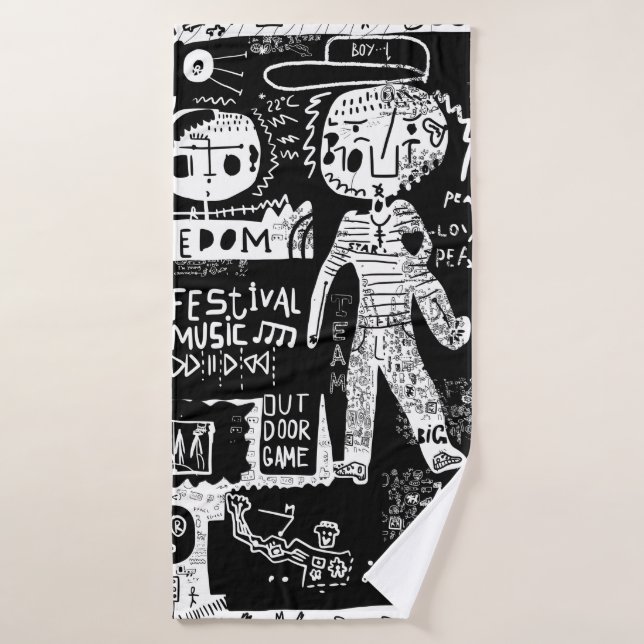 Une image qui inclut une pluralité de symboles.str (Serviette de bain)