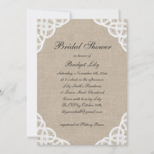 Une invitation à la nuptiale en dentelle rustique