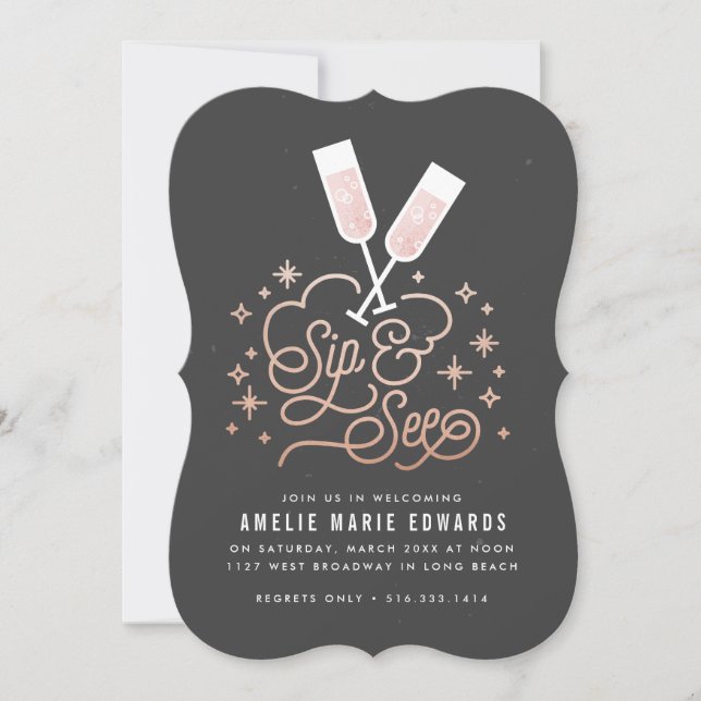 Une invitation à la petite sip et à la vue rose (Devant)