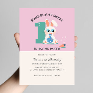 Une invitation à l'anniversaire de lapin doux lapi