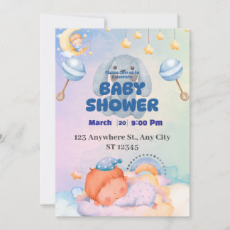 Une invitation à un baby shower rempli de joie.