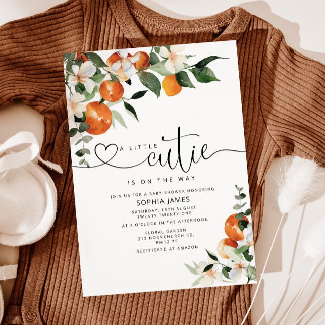Une invitation au baby shower Little Cutie (Créateur téléchargé)