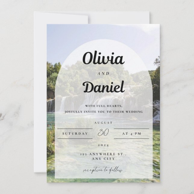 Une invitation avec l'arrière - plan de l'eau natu (Devant)