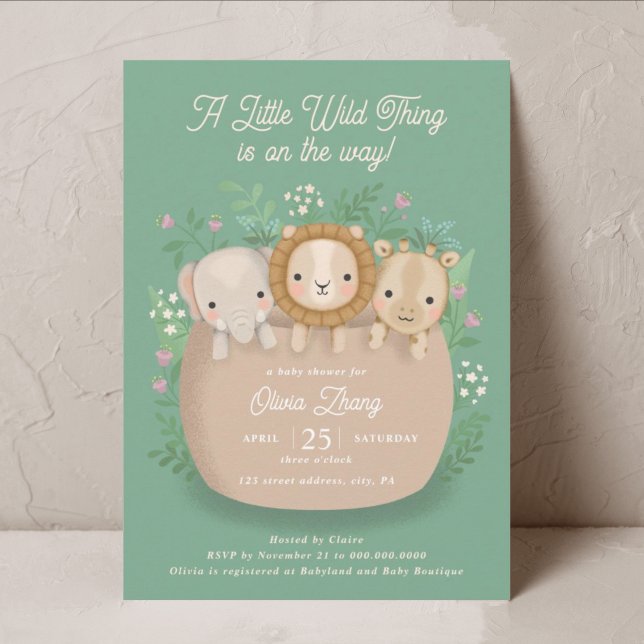 Une Invitation Baby shower Un Peu Sauvage (Créateur téléchargé)