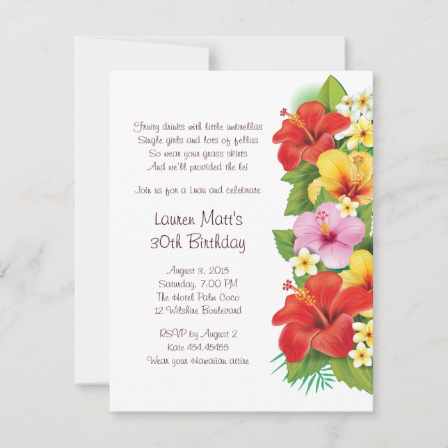 Une invitation chic de partie de Luau (Devant)