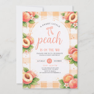 Une invitation d'anniversaire douce petite pêche