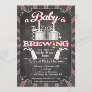 Une invitation de BBQ pour couples "Un bébé est en