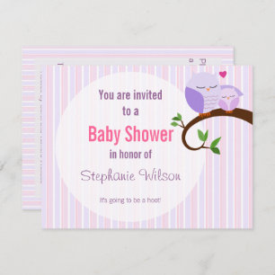 Une Invitation De Chouette Violette Baby shower