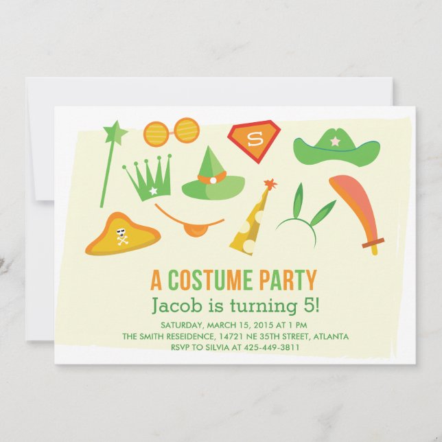 Une invitation de fête d'anniversaire de garçons (Devant)