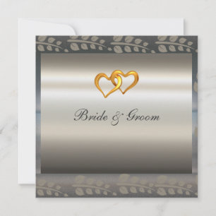 Une invitation de mariage argentée élégante et pop