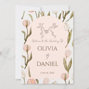 Une invitation de mariage avec une touche rêveuse 
