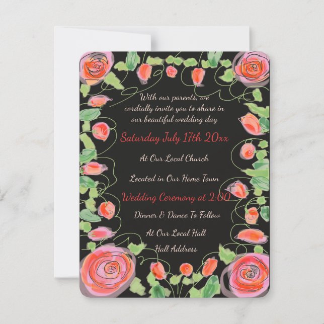 Une invitation de mariage mini super sucrée (Devant)
