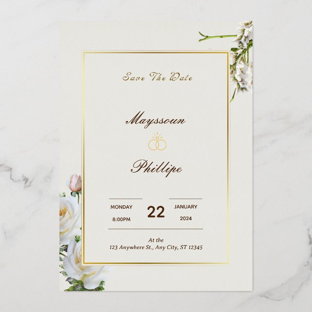 UNE INVITATION DE MARIAGE NUMÉRIQUE DE LUXE (Recto)