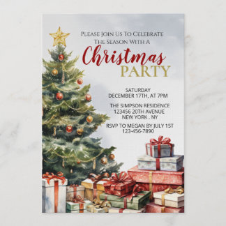 Une invitation de Noël à l'aquarelle chaleureuse e