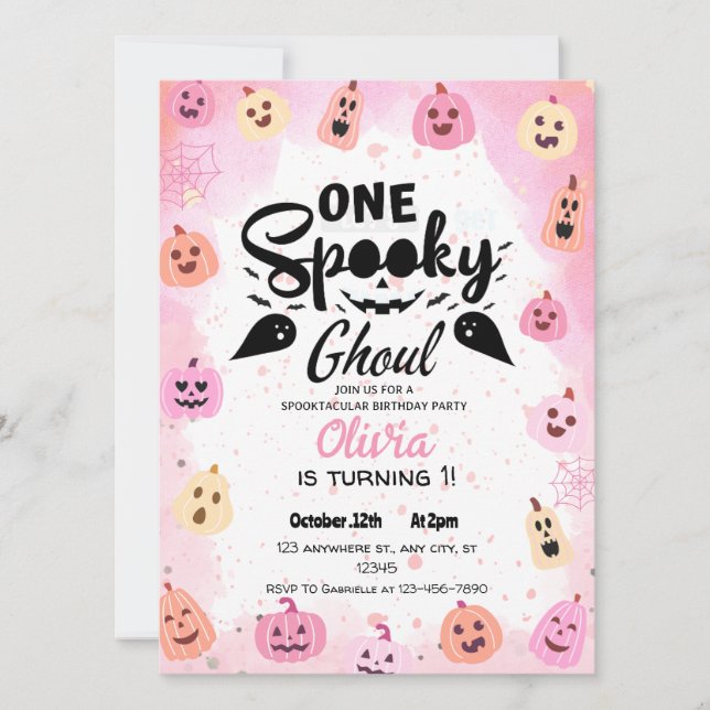 Une Invitation Éffrayante Ghoul Halloween Party (Devant)