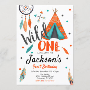 Une invitation sauvage d'anniversaire de Teepee de