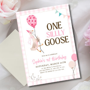 Une invitation "Une Oie Idiote", fille pour son 1e
