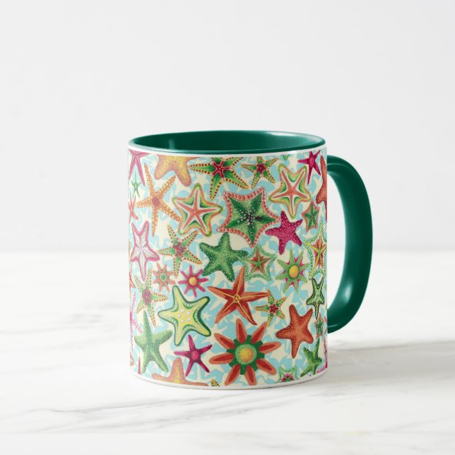 Une jolie tasse d'étoiles de mer en tissu Philip J (Devant droit)