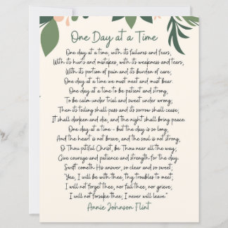 Une journée à la fois Annie Johnson Flint Carte po