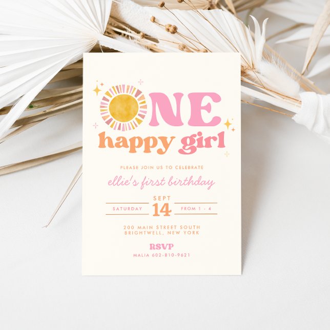 Une joyeuse fille Boho dim première invitation ann (Créateur téléchargé)