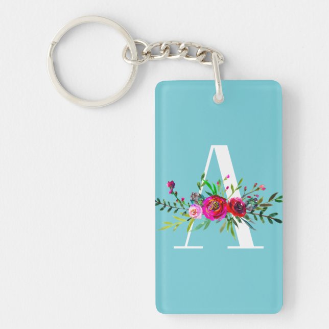 Une lettre Monogramme initial Floral Couleur perso (Devant)