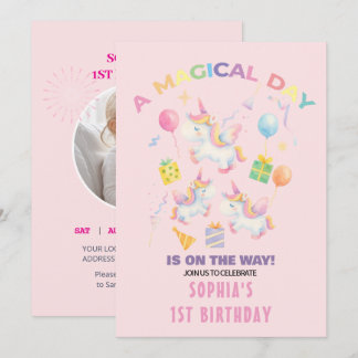 Une licorne magique Invitation d'anniversaire