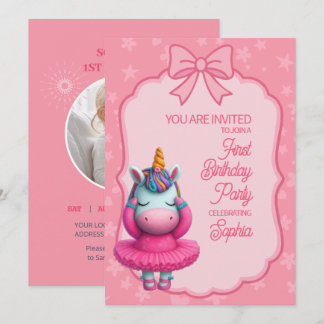 Une licorne magique Invitation d'anniversaire