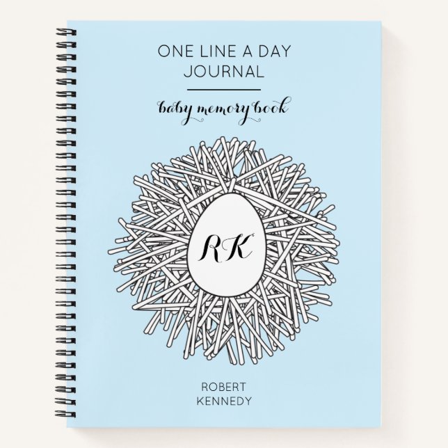 Une ligne par jour Journal Baby Boy Memory Book (Devant)