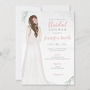 Une mariée de Brunette en robe Invitation à la dou