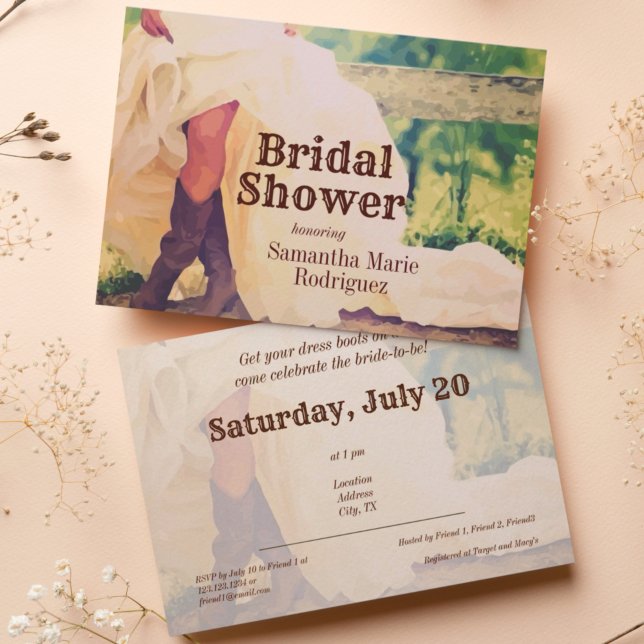 Une mariée du Texas dans les bottes Invitation de  (Créateur téléchargé)