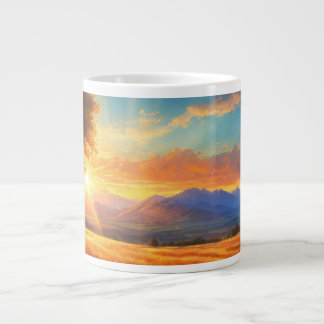 Une Mug avec une photo rafraîchissante du lever du