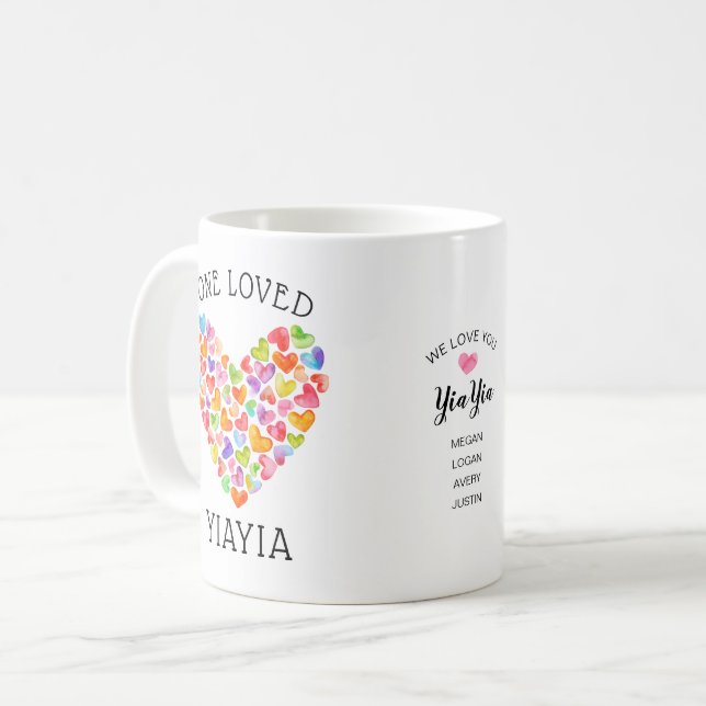 Une Mug de café Yia Yia aimée (Devant gauche)