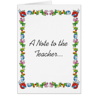 Une note au professeur…