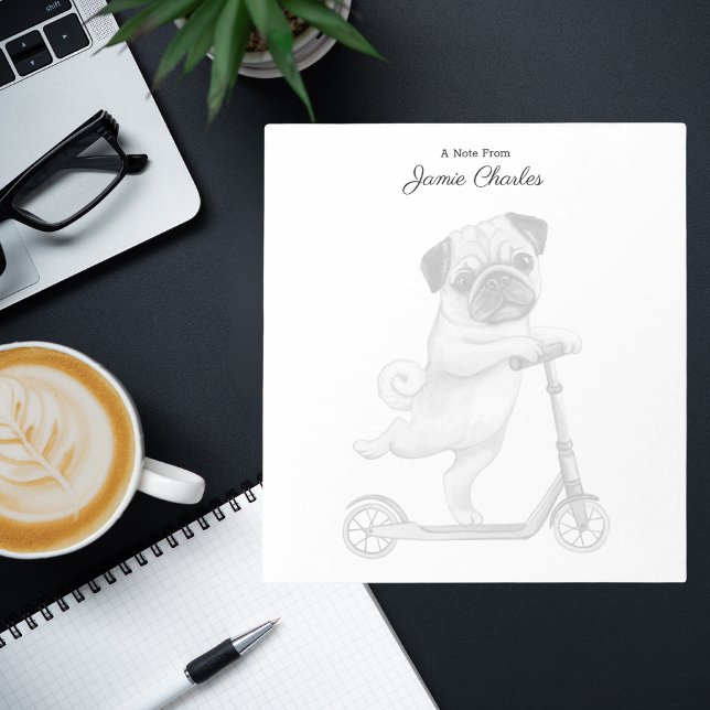 Une Note Du Bloc-Notes Monogramme Moderne Du Chien (Créateur téléchargé)