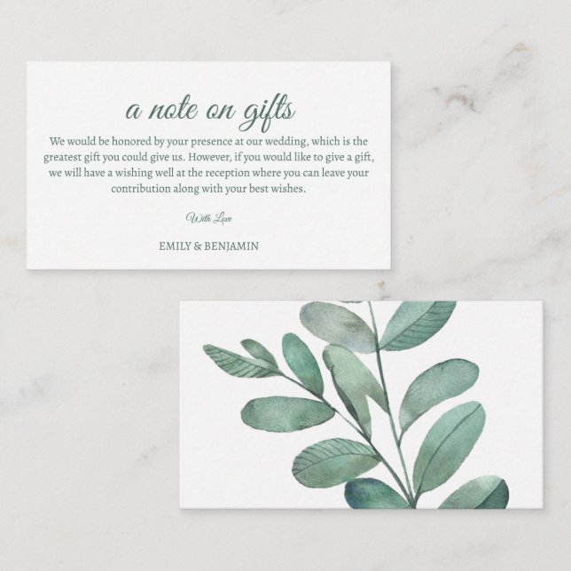 Une Note Sur La Carte Mariage De Boîtier Cadeaux (Devant / Derrière)