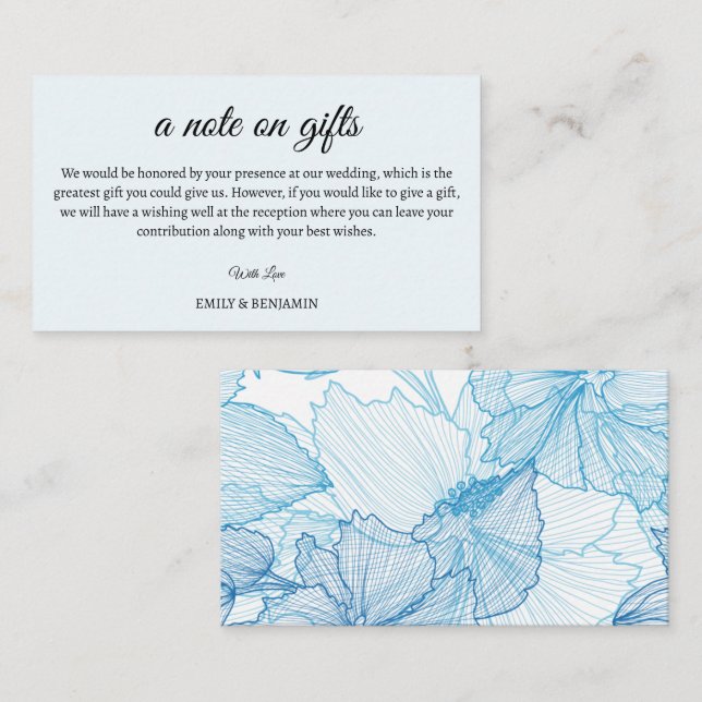 Une Note Sur La Carte Mariage De Boîtier Cadeaux (Devant / Derrière)