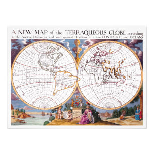Une Nouvelle Carte Du Terraqueux Globe Photo Print