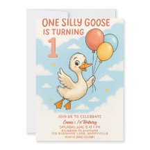 Une Oie Silly 1er Invitation Anniversaire Pour Fil