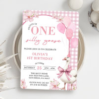 Une oie sotte 1er anniversaire Invitation de fête