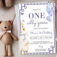 Une oie sotte 1er anniversaire Invitation de fête