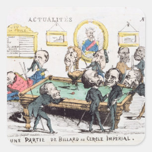 Une Partie de Billard au Cercle Imperial' Square Sticker