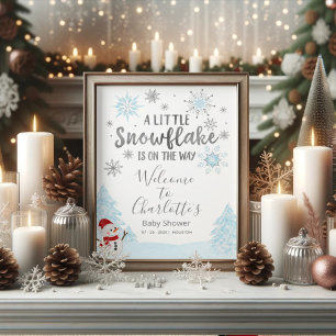 Une petite Affiche de bienvenue Baby shower bleu f