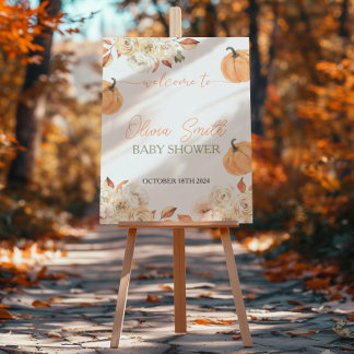 Une petite Affiche de bienvenue Citrouille Baby sh