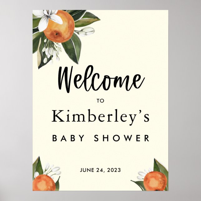 Une petite Affiche de bienvenue de BABY SHOWER Cle (Devant)