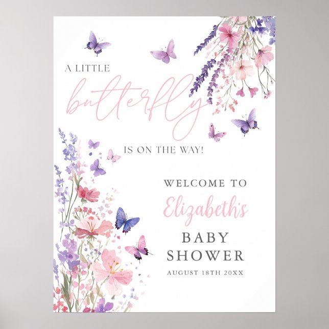 Une petite Affiche de bienvenue de Baby shower flo (Devant)