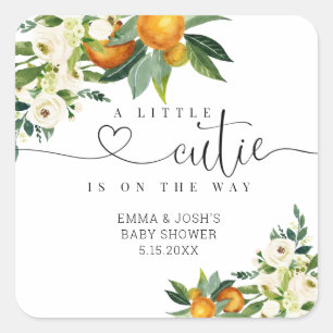 Une Petite Cutie Est En Chemin Carré Étiquette