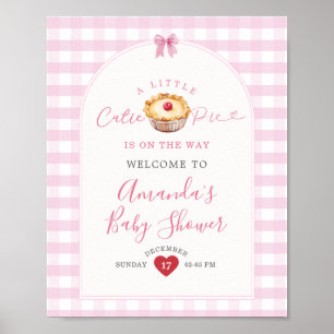 Une Petite Cutie Pie Rose Plaid Cherry Affiche de 